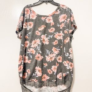 Lauren Conrad Blouse with lace trim and bow in the back